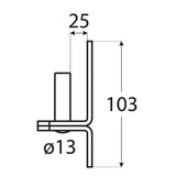 C 13/25c  Pivot balama  fi 13 mm /25 mm, negru