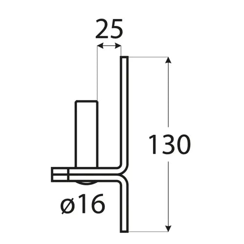 C 16/25c  Pivot balama  fi 16 mm /25mm, negru
