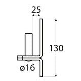 C 16/25c  Pivot balama  fi 16 mm /25mm, negru