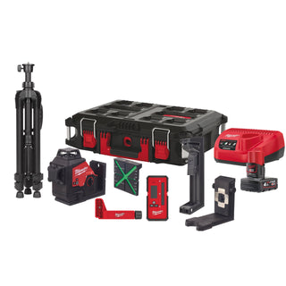 Nivelă laser M123PL verde 360° cu 3 planuri Milwaukee
