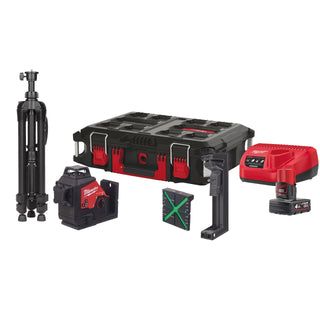 Nivelă laser M123PL verde 360° cu 3 planuri Milwaukee