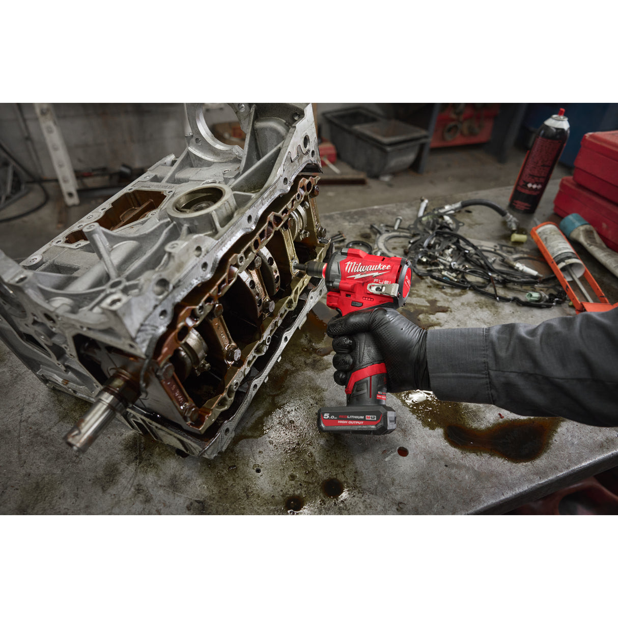 Milwaukee 4933493451 Cheie compactă de impact ⅜″ M12 FUEL™ cu inel de fixare