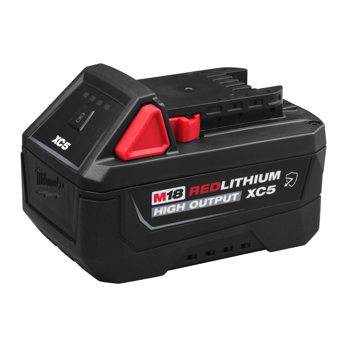M18 HB5-CR Acumulator M18 HIGH OUTPUT 5,0 Ah cu rezistenta la chimicale Milwaukee - vedere laterala