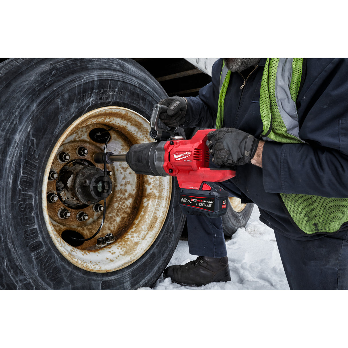 Milwaukee M18ONEFHIWF1D-121C Cheie de impact 1˝ ONE-KEY™ M18 FUEL™ cu mâner-D, cuplu ridicat, inel de fixare și gât lung 4933499251