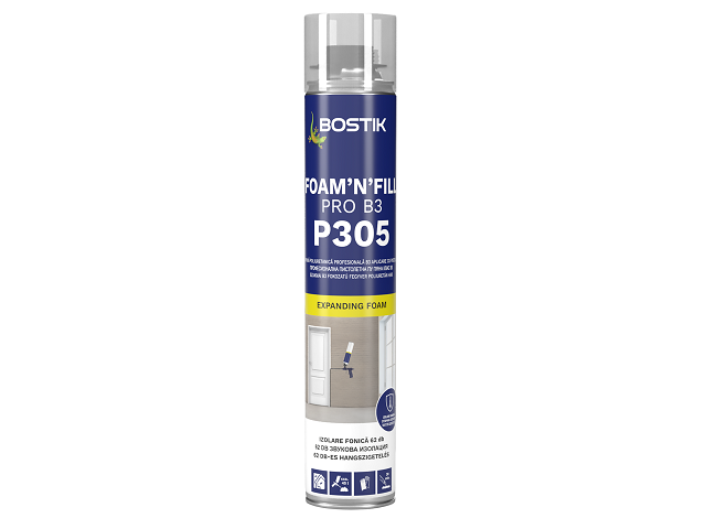 Spuma poliuretanica profesionala p305 de tip B3, aplicare cu pistolul, 750 ml