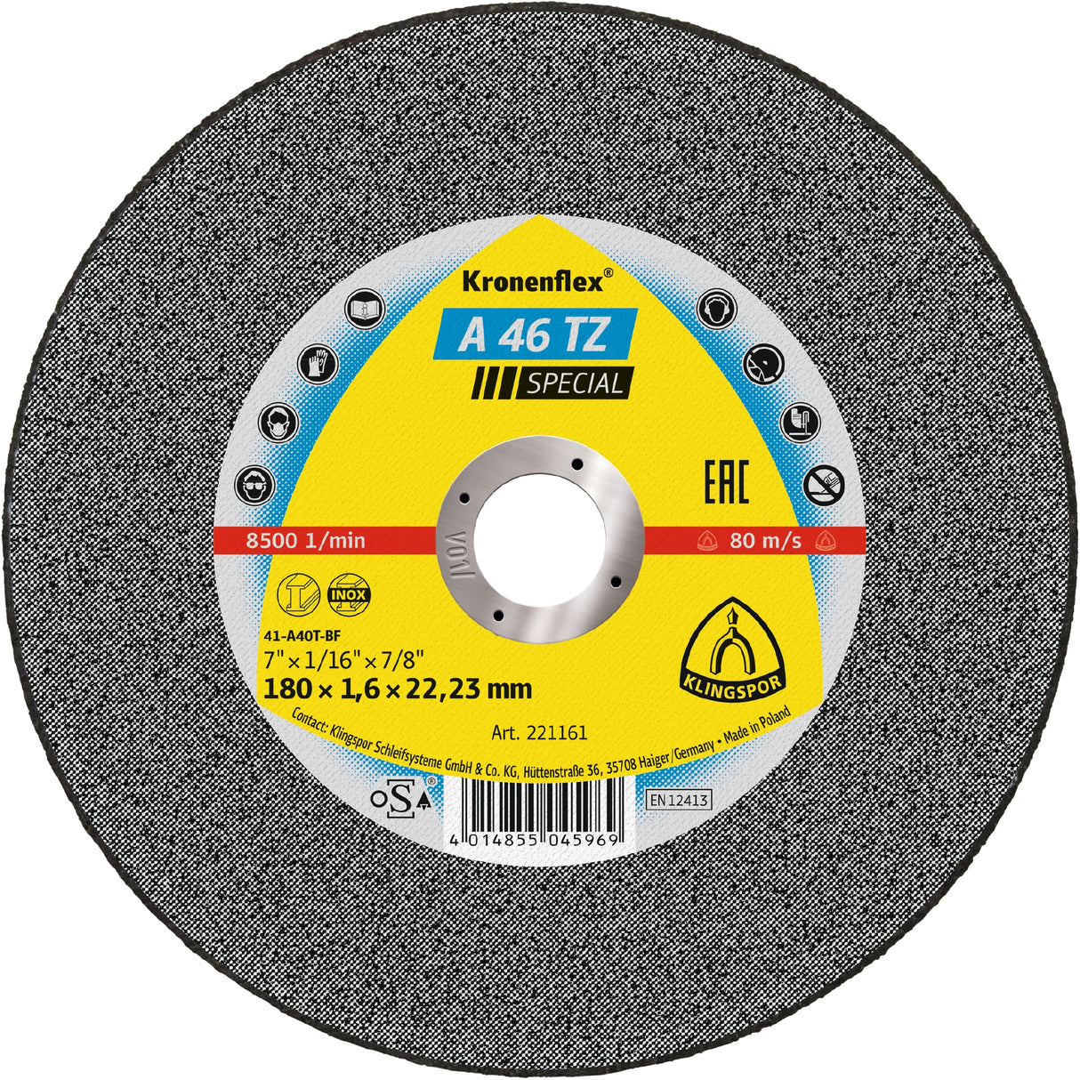 A 46 TZ Discuri debitare, 180 x 1,6 x 22,23 mm Drept