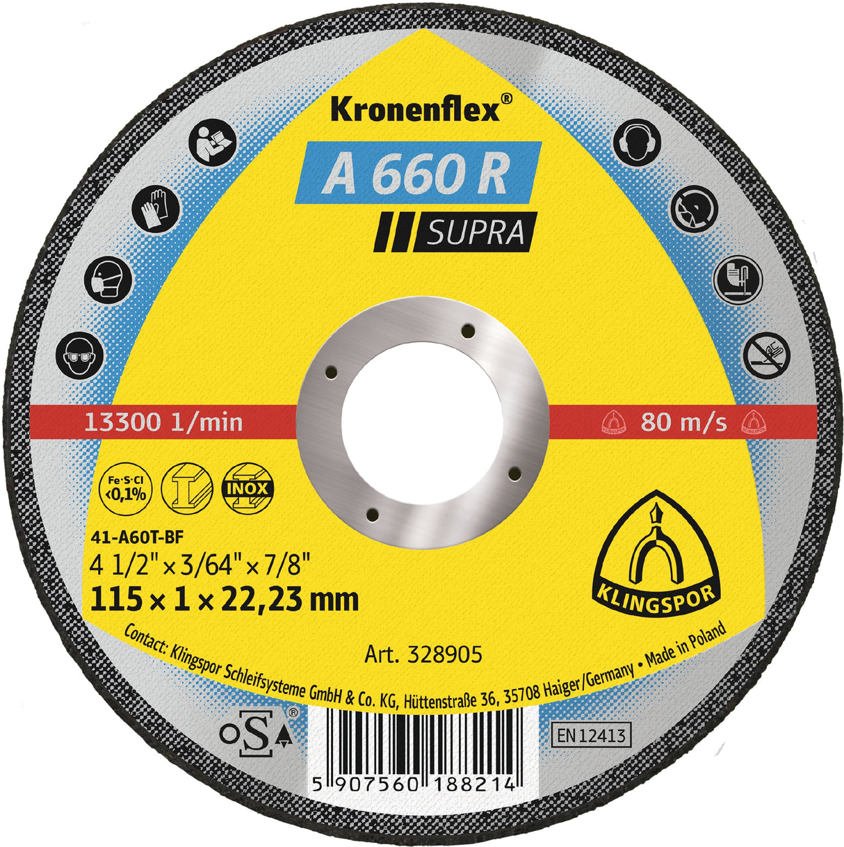 A 660 R Discuri debitare, 115 x 1 x 22,23 mm Drept