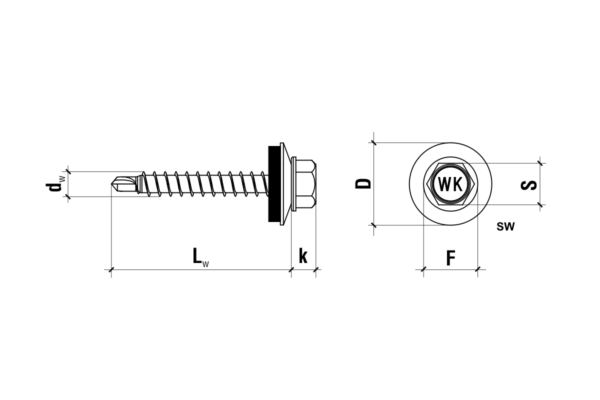 WFD - Șurub autoforant pentru foi metal